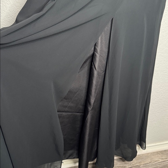 Jenny Yoo Elsie Black Chiffon Dress Size 22 Formal Bridesmaid Wedding Plus Ball - Picture 5 of 12